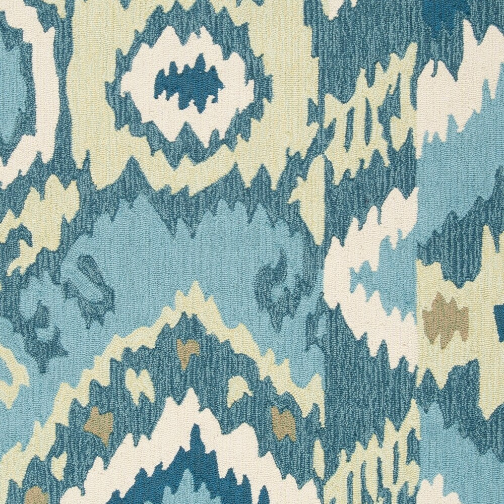 Hand-hooked Soap Blue Area Rug - 6' Round
