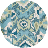 Hand-hooked Soap Blue Area Rug - 6' Round
