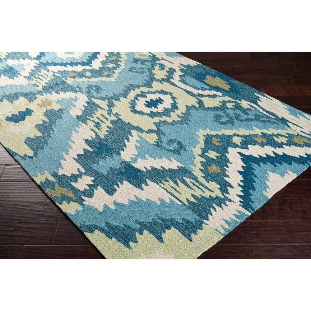 Hand-hooked Soap Blue Area Rug - 6' Round