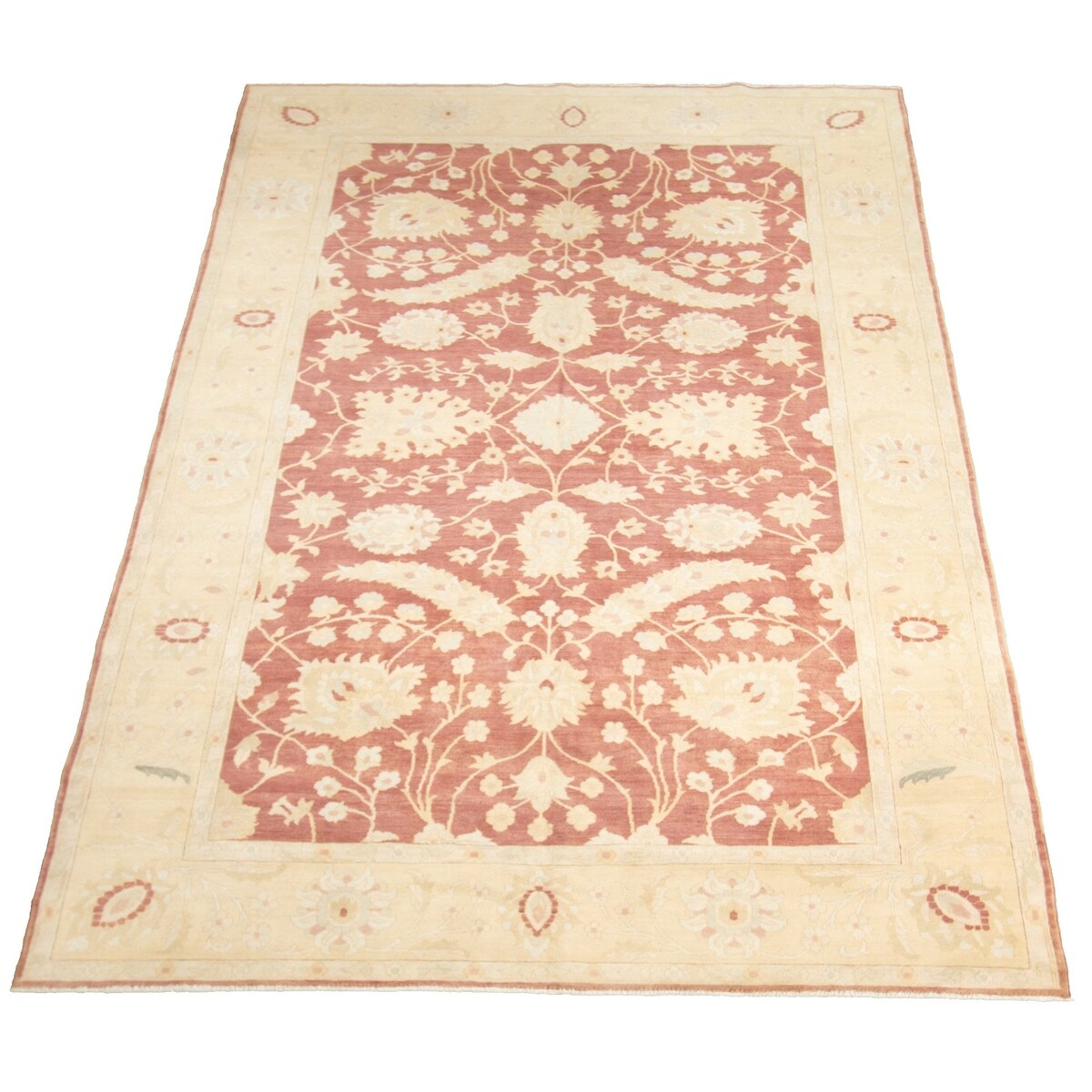Hand-knotted Anatolian Authentic Red Wool Rug - 8'1" x 11'8"