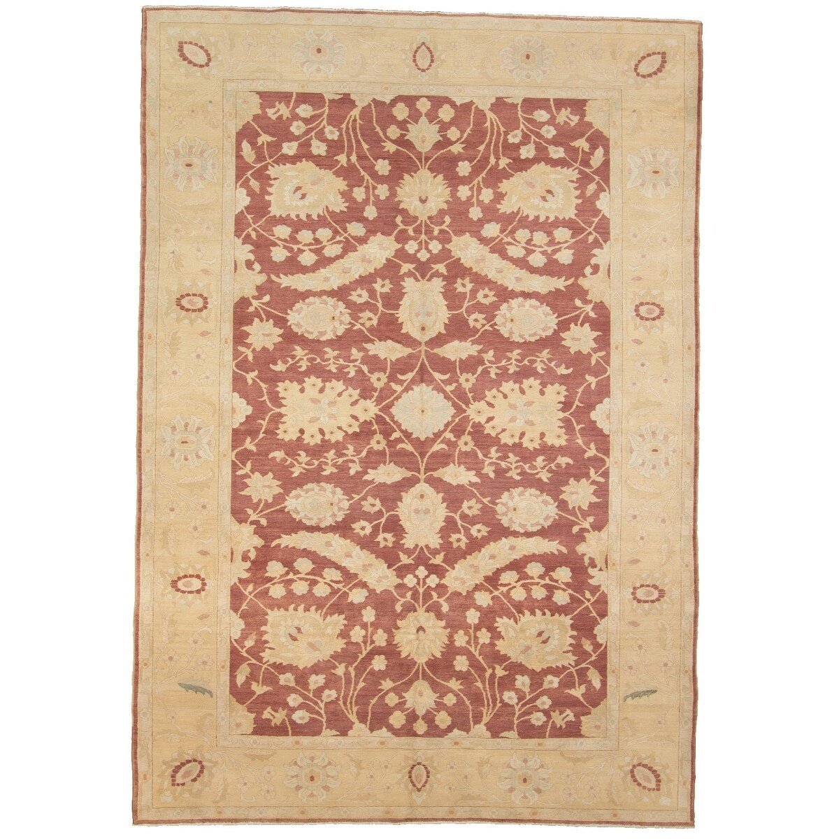 Hand-knotted Anatolian Authentic Red Wool Rug - 8'1" x 11'8