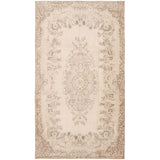 Hand-knotted Antalya Vintage Cream Wool Rug - 5'6 x 9'9