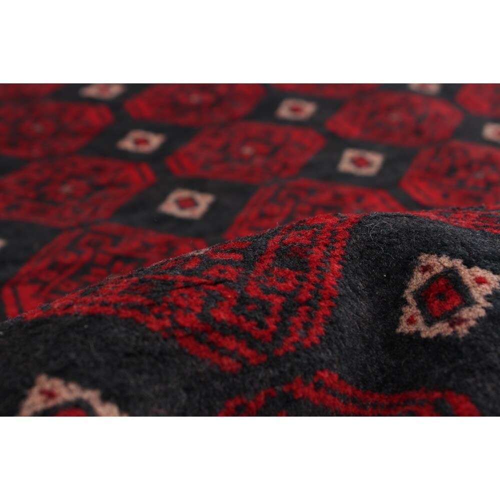 Hand-knotted Authentic Turkish Black Wool Rug - 3'1 x 6'0