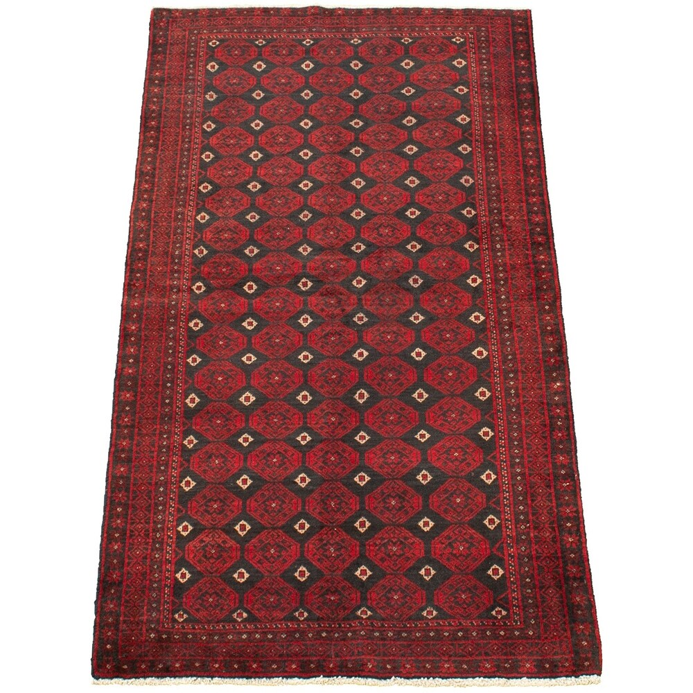 Hand-knotted Authentic Turkish Black Wool Rug - 3'1 x 6'0