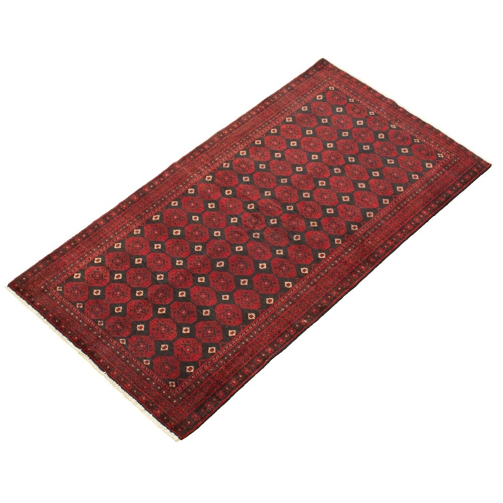 Hand-knotted Authentic Turkish Black Wool Rug - 3'1 x 6'0