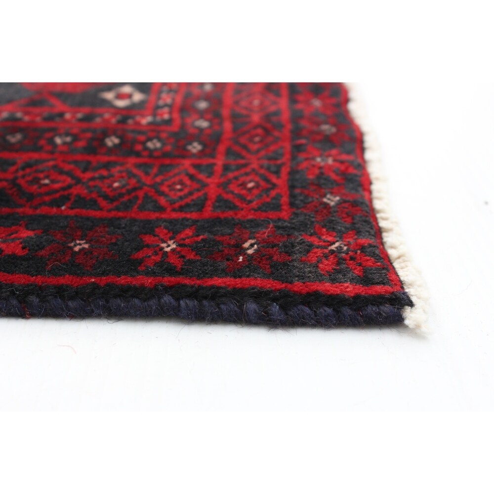 Hand-knotted Authentic Turkish Black Wool Rug - 3'1 x 6'0