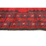Hand-knotted Baluch Red Wool Rug - 6'2 x 7'7