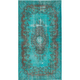 Hand-knotted Color Transition Teal Wool Rug - 3'8 x 6'10