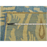 Hand-knotted Denim Blue Ikat Uzbek Design Oriental Rug Wool Area Rug (4'2 x 6')