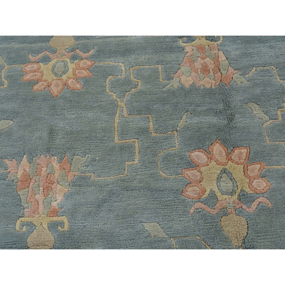 Hand-knotted Denim Blue Modern Nepali Oriental Rug (6' x 8'6)