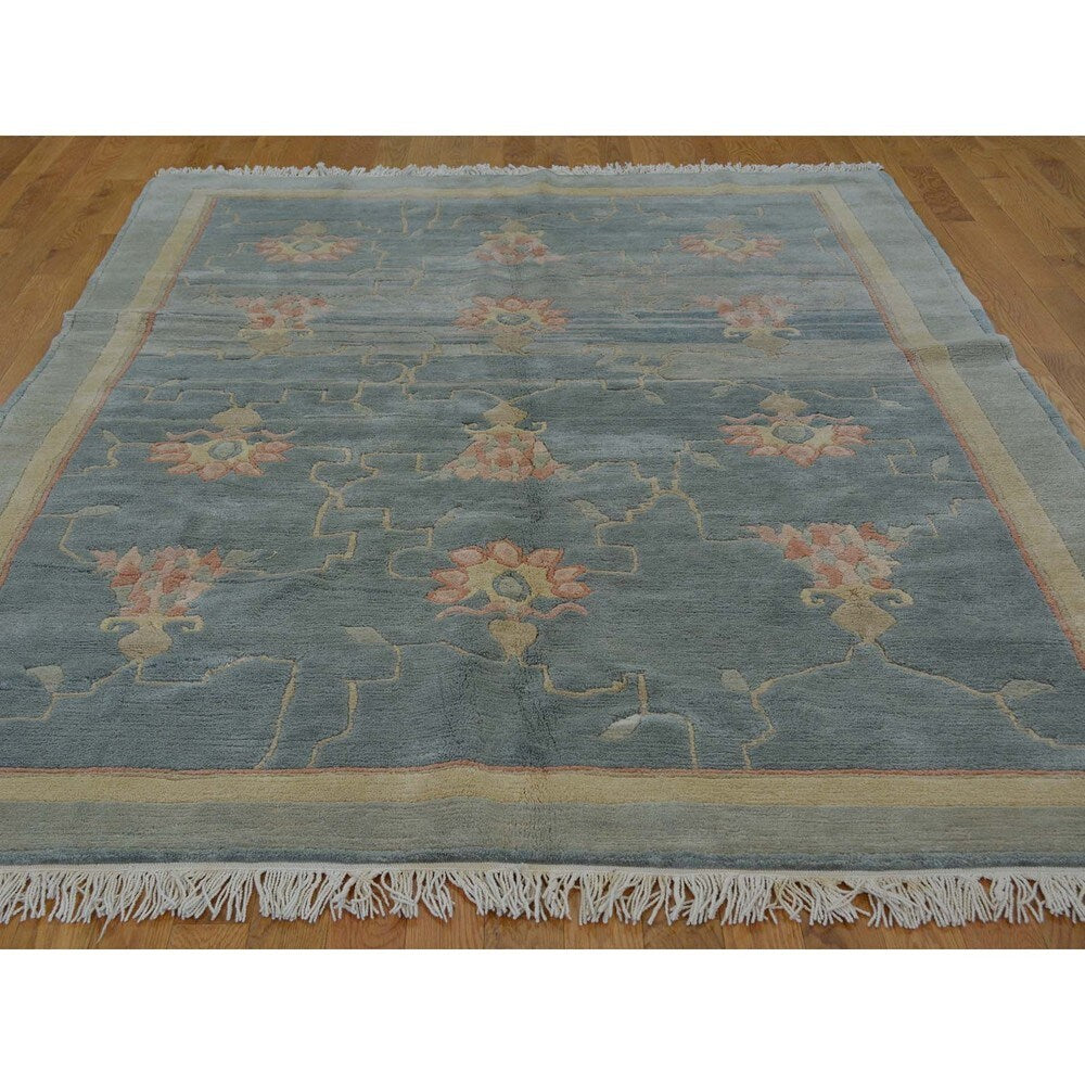 Hand-knotted Denim Blue Modern Nepali Oriental Rug (6' x 8'6)