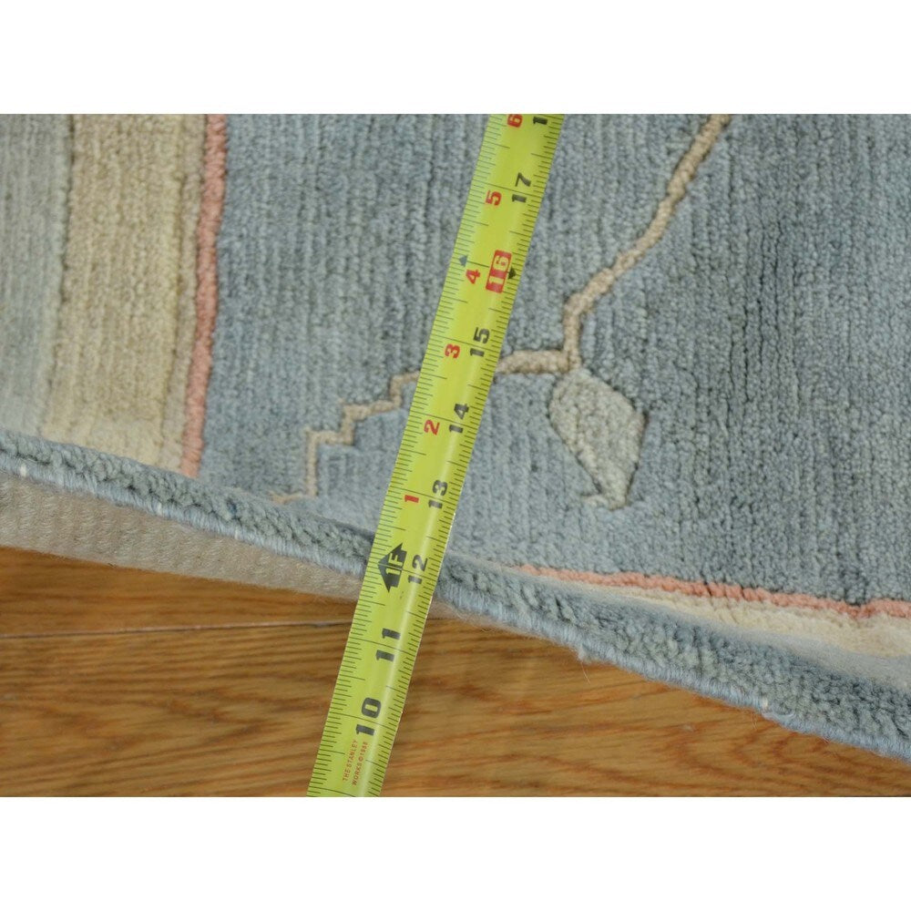 Hand-knotted Denim Blue Modern Nepali Oriental Rug (6' x 8'6)