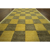 Hand-knotted Earth Tone Checked High KPSI Gabbeh Wool Area Rug (7' x 10')