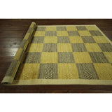 Hand-knotted Earth Tone Checked High KPSI Gabbeh Wool Area Rug (7' x 10')