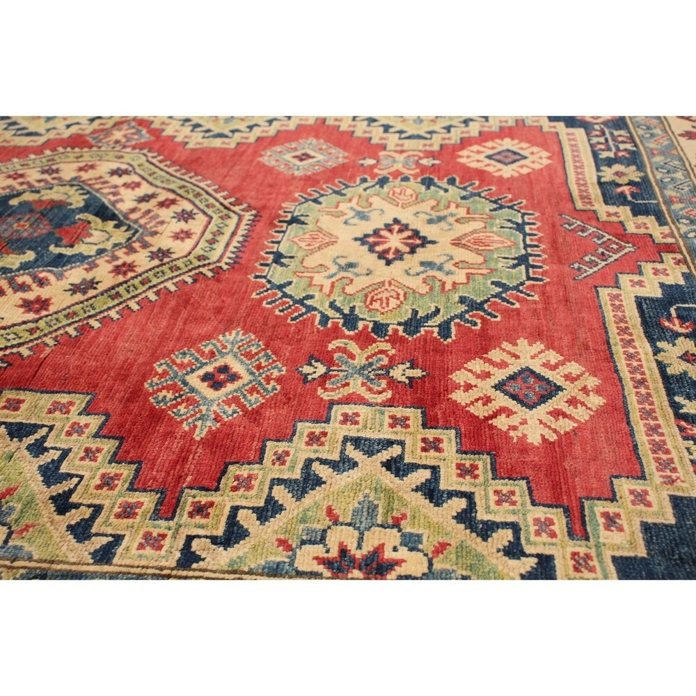 Hand-knotted Finest Gazni Red Rug - ECARPETGALLERY - 5'2 x 6'2