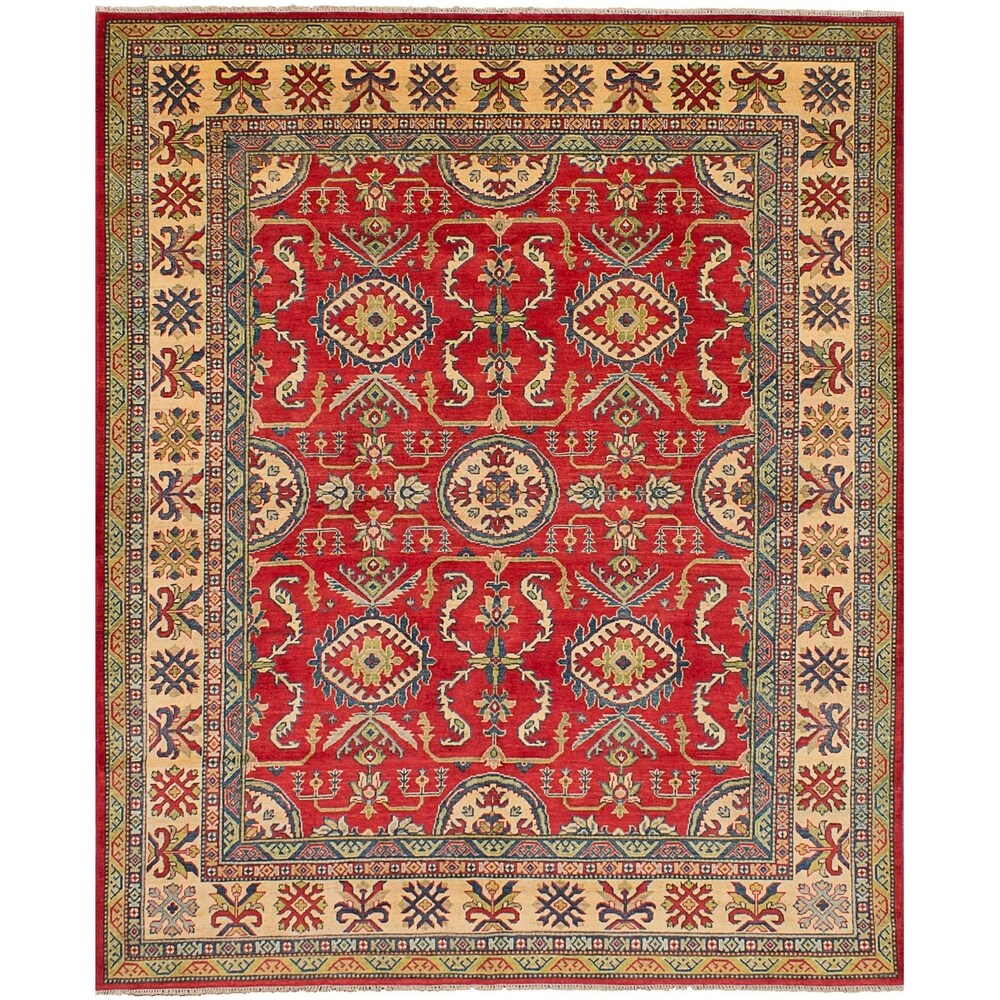 Hand-knotted Finest Gazni Red Wool Rug - 8'0 x 9'10/8'0" x 9'10"