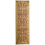 Hand-knotted Finial Burgundy Wool Area Rug - 2'6" x 8'