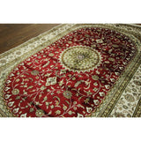 Hand-knotted Floral Kashan Wool Blue, Red Area Rug (4' X 6')