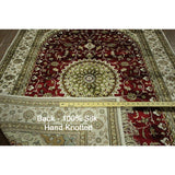 Hand-knotted Floral Kashan Wool Blue, Red Area Rug (4' X 6')