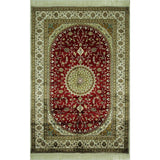 Hand-knotted Floral Kashan Wool Blue, Red Area Rug (4' X 6')
