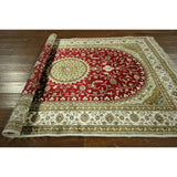 Hand-knotted Floral Kashan Wool Blue, Red Area Rug (4' X 6')