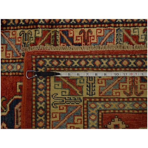 Hand-knotted Geometric Design Super Kazak Rug Wool Area Rug (2'8 x 4'2)