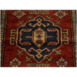 Hand-knotted Geometric Design Super Kazak Rug Wool Area Rug (2'8 x 4'2)