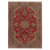 Hand-knotted Hereke Red Wool Rug - 6'10 x 9'9