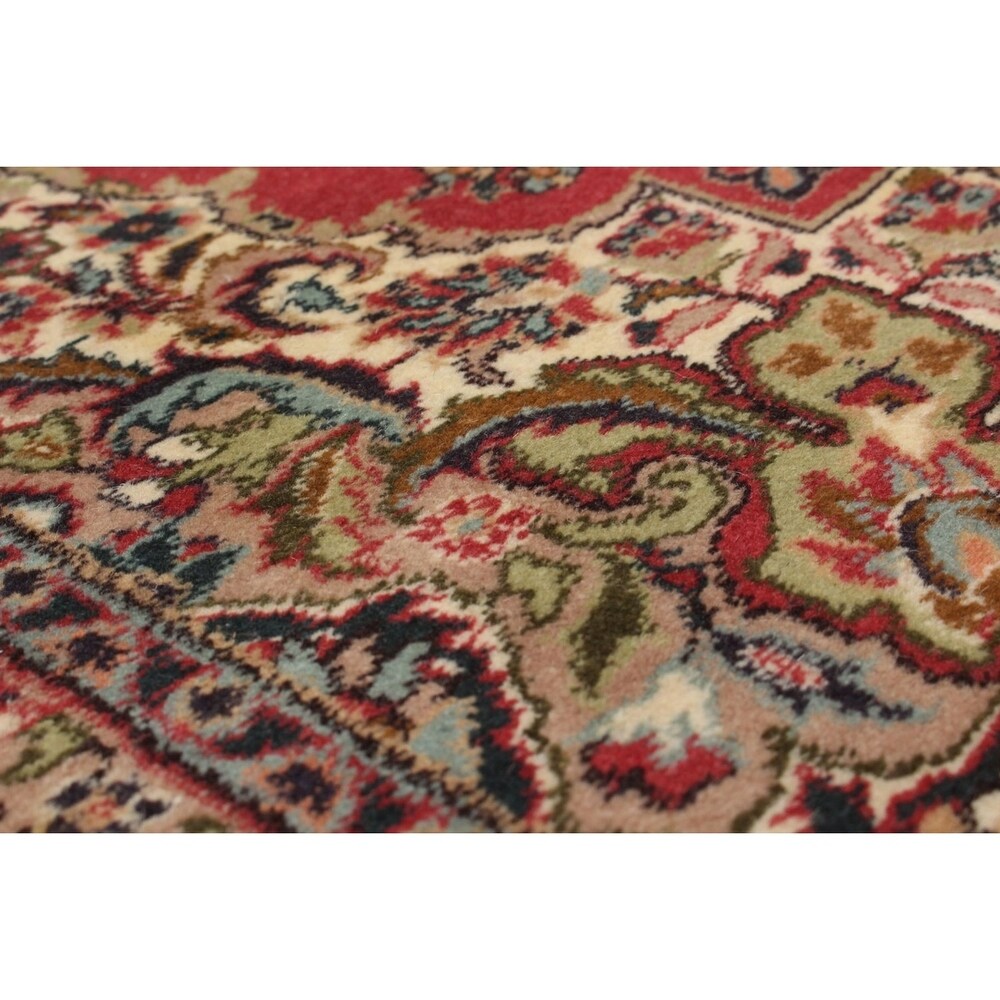 Hand-knotted Hereke Red Wool Rug - 6'10 x 9'9