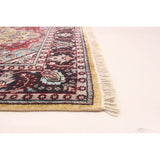 Hand-knotted Kashmir Grey, Khaki Silk Rug - ECARPETGALLERY - 4'3 x 6'0