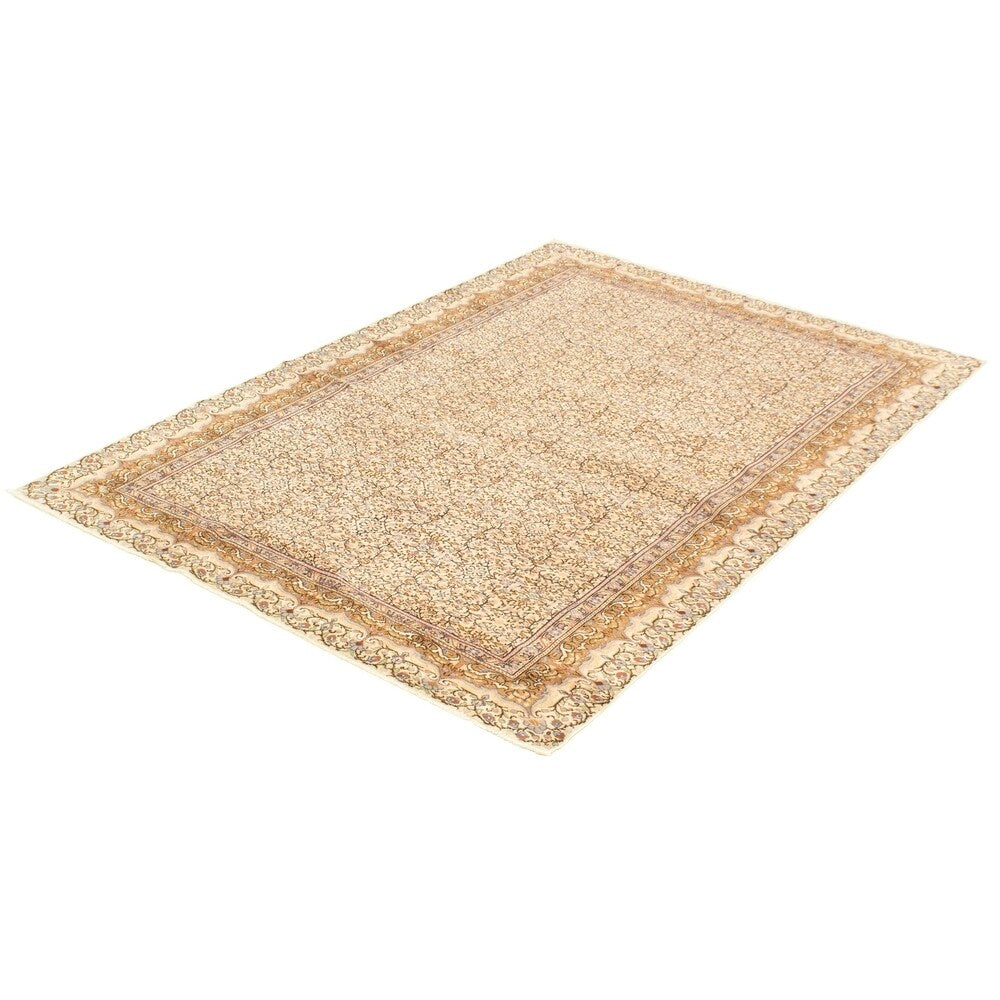 Hand-knotted Keisari Vintage Cream Wool Rug - 6'5" x 9'5"/6'5 x 9'5