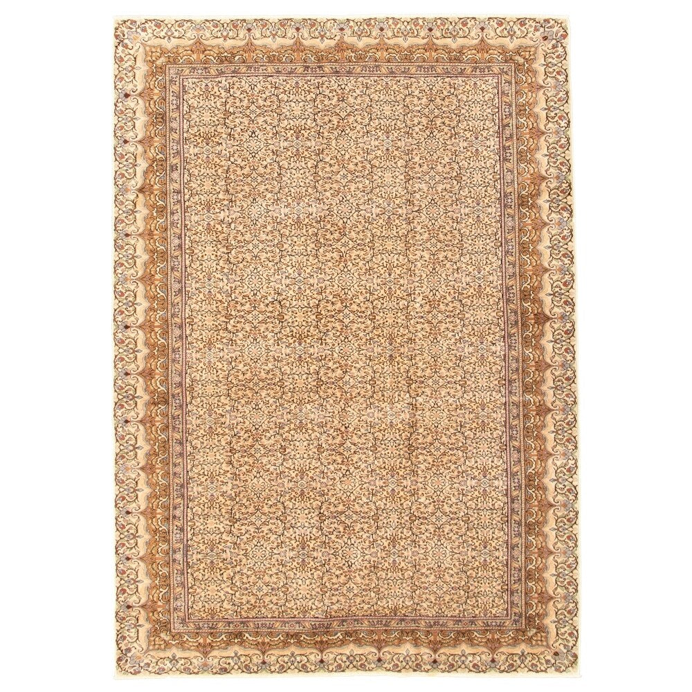 Hand-knotted Keisari Vintage Cream Wool Rug - 6'5" x 9'5"/6'5 x 9'5