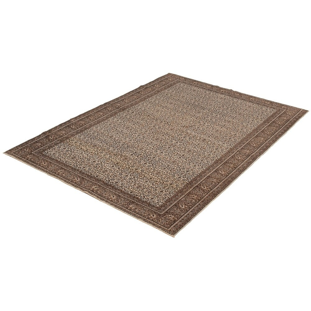 Hand-knotted Keisari Vintage Cream Wool Rug - 6'5 x 9'4