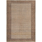Hand-knotted Keisari Vintage Cream Wool Rug - 6'5 x 9'4