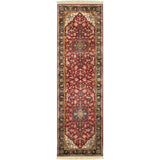Hand-knotted Maine Ave Burgundy New Zealand Wool Area Rug - 2'6" x 8' Runner