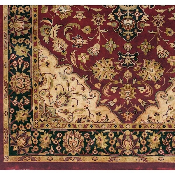 Hand-knotted Maine Ave Burgundy New Zealand Wool Area Rug - 2'6" x 8' Runner