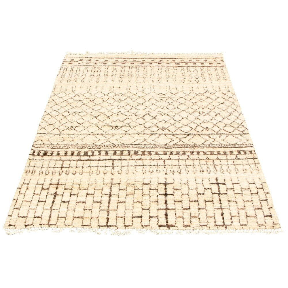Hand-knotted Marrakech Ivory Wool Rug - 5'10 x 8'11/5'10" x 8'11",,,,
