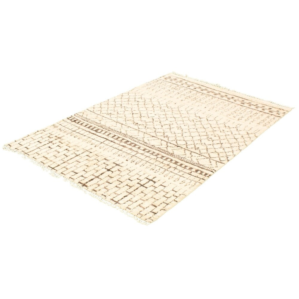 Hand-knotted Marrakech Ivory Wool Rug - 5'10 x 8'11/5'10" x 8'11",,,,