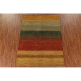 Hand-knotted Modern Gabbeh Kashkoli Striped Area Rug - 6'6''x 8'9''
