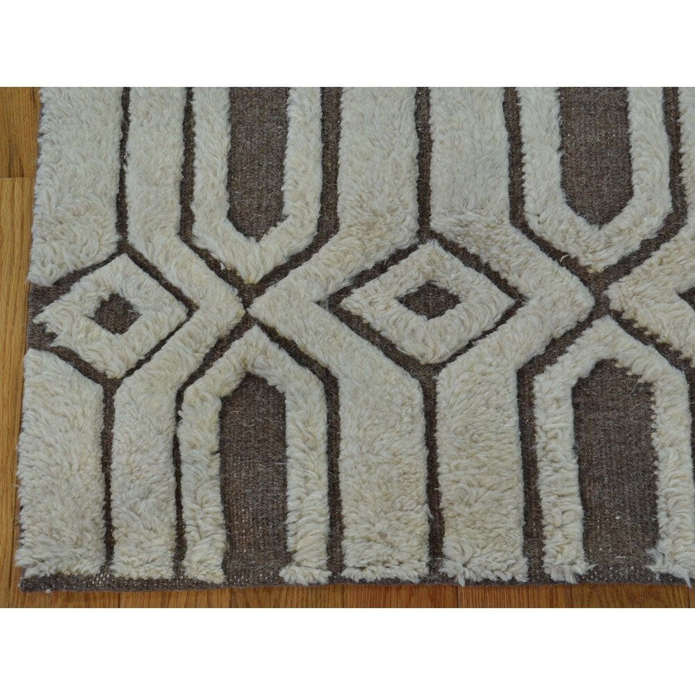 Hand-knotted Modern Moroccan Berber Oriental Area Rug (3' x 5'1)