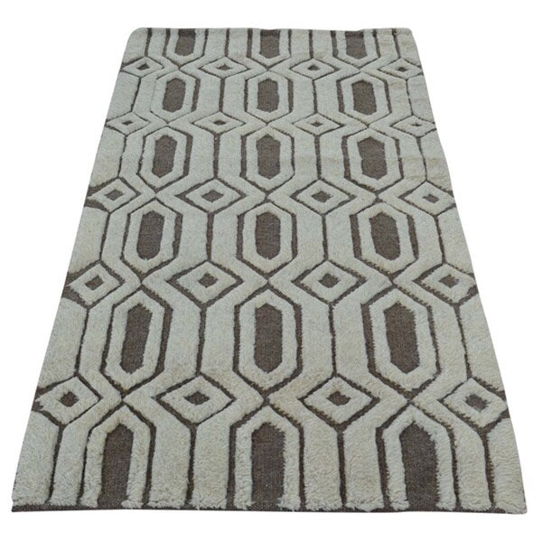 Hand-knotted Modern Moroccan Berber Oriental Area Rug (3' x 5'1)
