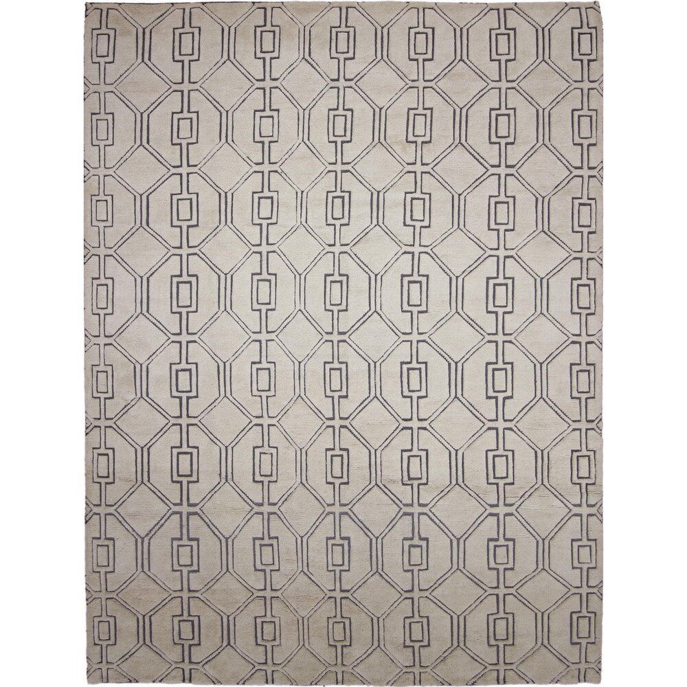 Hand-knotted Moroccan Otmane Ivory Rug (9'2 x 12'0) - 9' x 12'