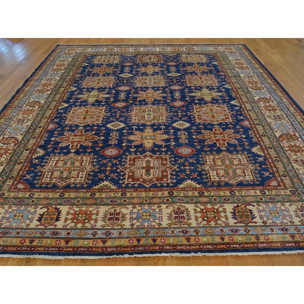 Hand-knotted Navy Blue Super Kazakh Oriental Rug (8'3 x 10'3)