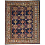Hand-knotted Navy Blue Super Kazakh Oriental Rug (8'3 x 10'3)