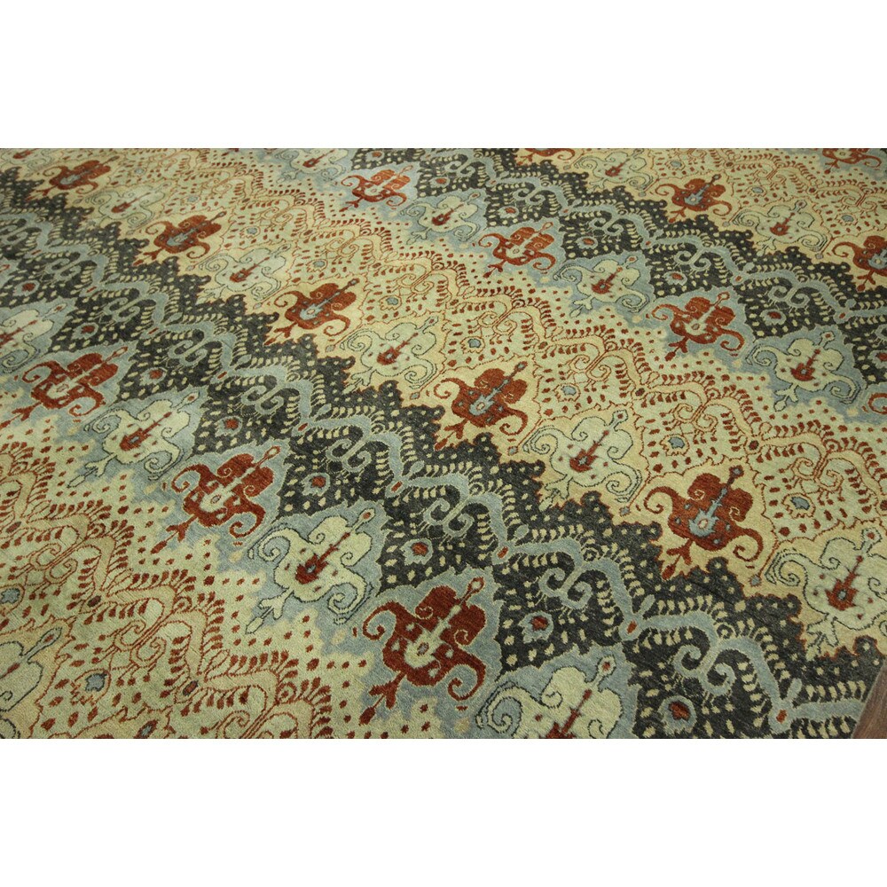Hand-knotted Oriental Chobi Wool Multi-colored Area Rug (8' X 10')