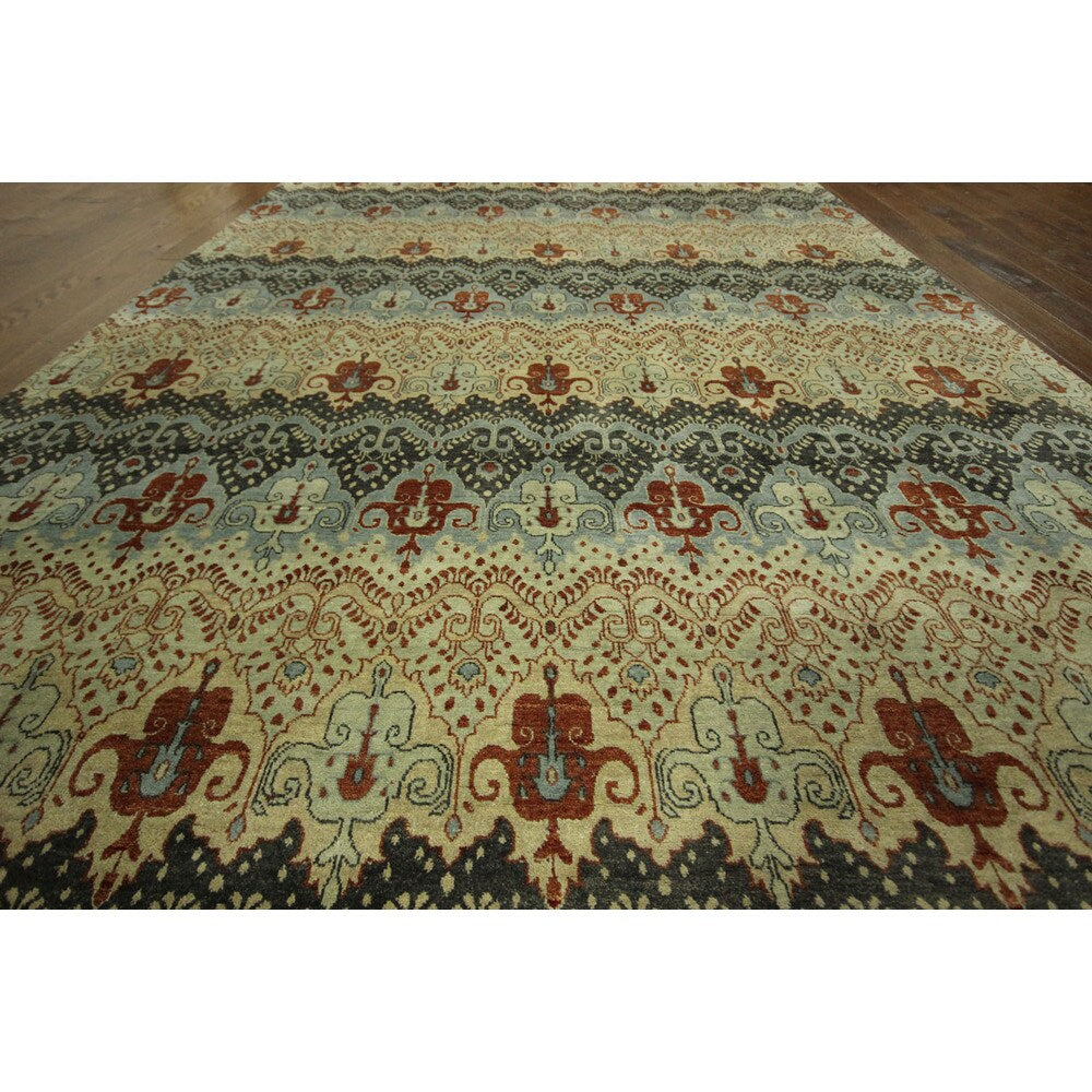 Hand-knotted Oriental Chobi Wool Multi-colored Area Rug (8' X 10')