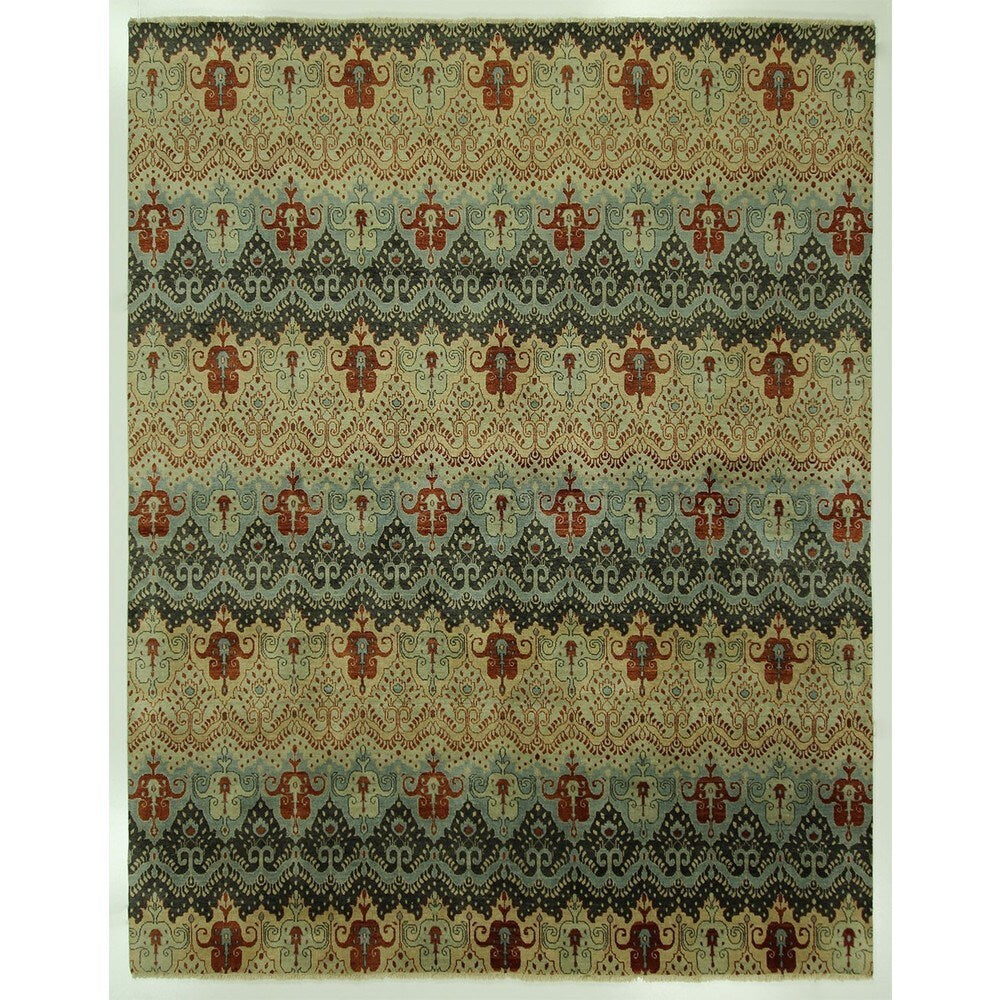 Hand-knotted Oriental Chobi Wool Multi-colored Area Rug (8' X 10')