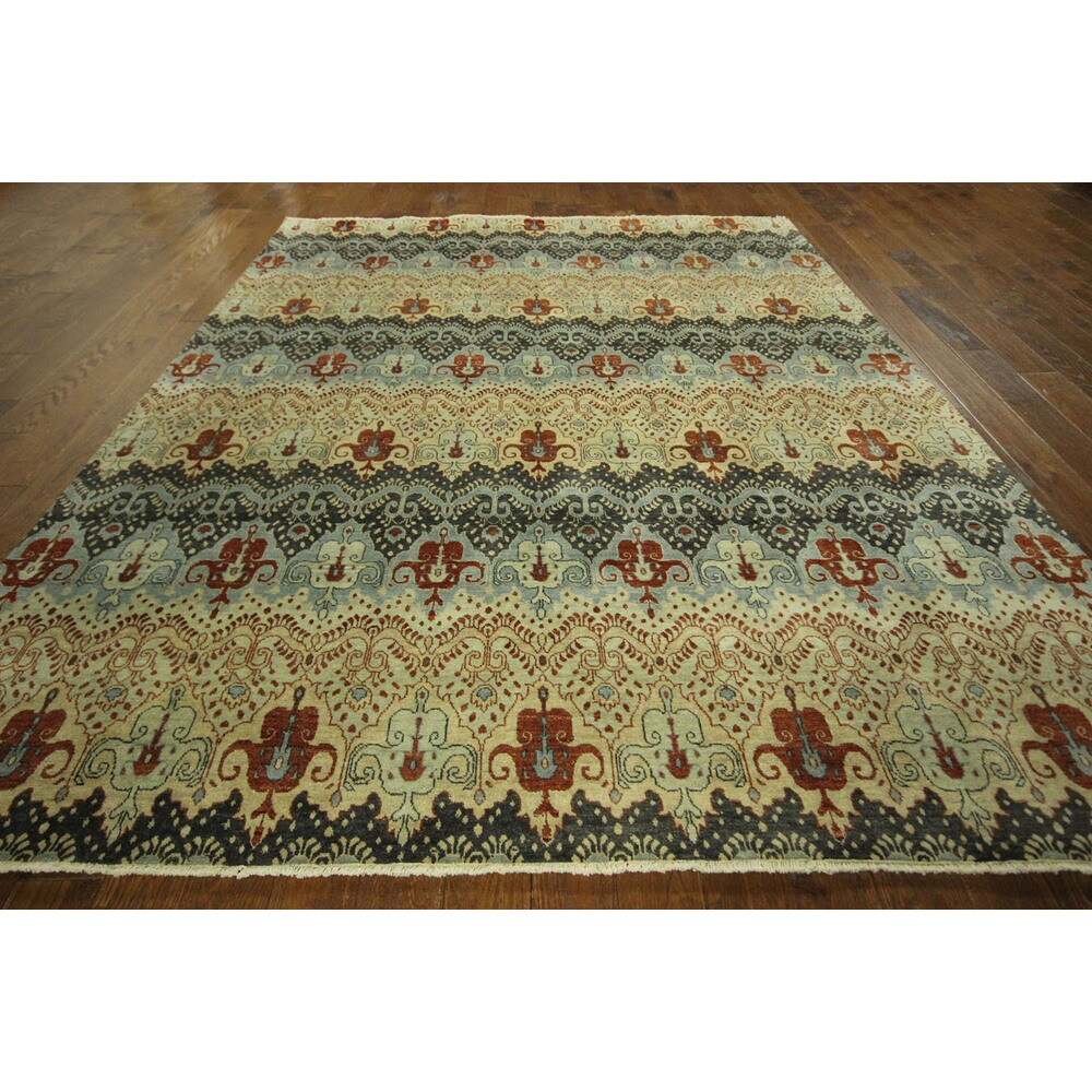 Hand-knotted Oriental Chobi Wool Multi-colored Area Rug (8' X 10')
