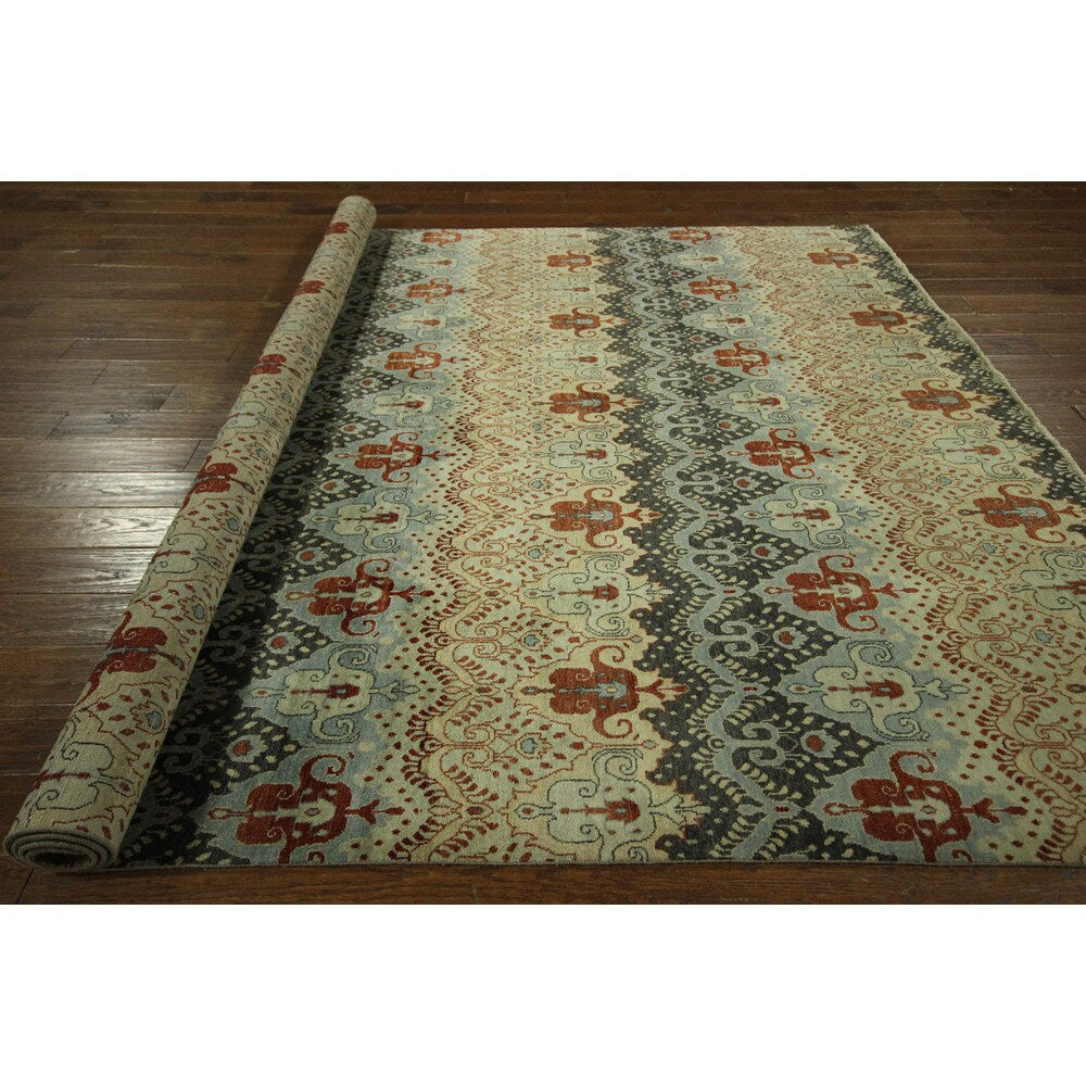 Hand-knotted Oriental Chobi Wool Multi-colored Area Rug (8' X 10')