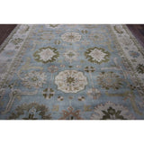 Hand-knotted Persian Collection Oriental Blue Oushak Wool Area Rug (8' x 10')